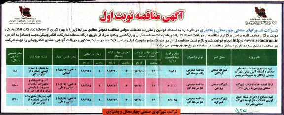 آگهی مناقصه عمومی , مناقصه تهیه مصالح و احداث ساختمان اداری و آشیانه آتش نشانی...