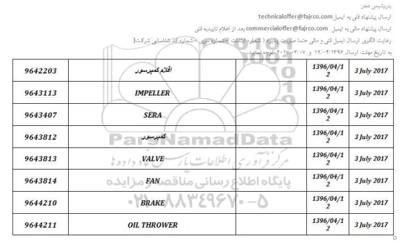 استعلام اقلام کمپرسور ...