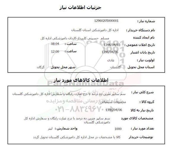 استعلام، استعلام سم سایبر مترین ده درصد