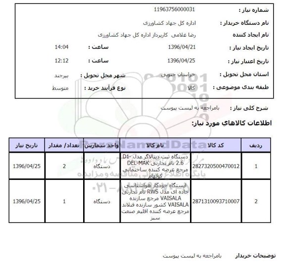 استعلام دستگاه ثبت دیتالاگر ...