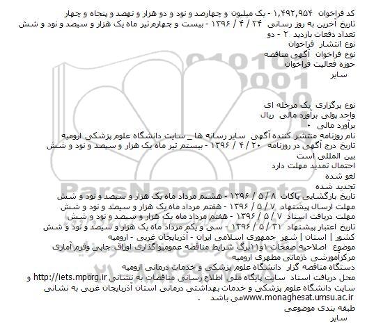 اصلاحیه آگهی مناقصه عمومی , مناقصه خرید اوراق چاپی، تکثیر و فرم های آماری ...96.4.24