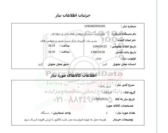 استعلام, استعلام دریل بادی 