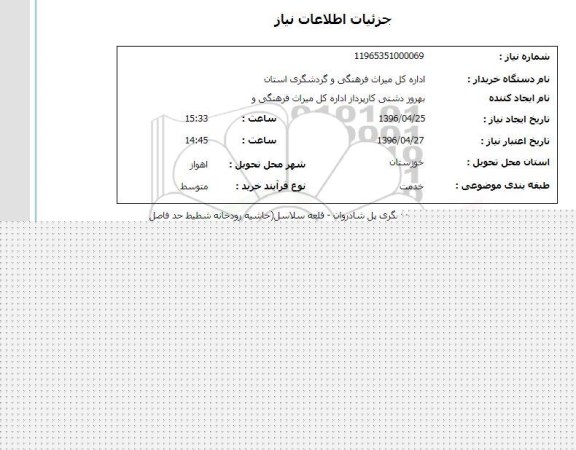 استعلام ,استعلام اجرای سید گردشگری پل شادروا