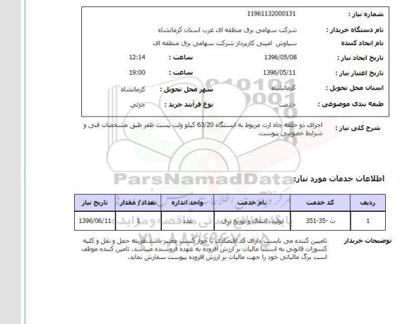 استعلام ,استعلام اجرای دو حلقه چاه ارت 