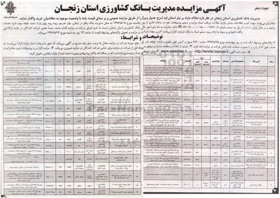 مزایده,مزایده فروش املاک مازاد بر نیاز استان نوبت دوم