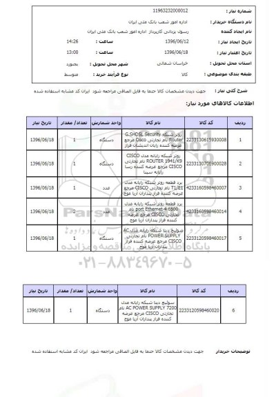 استعلام, استعلام روتر شبکه...