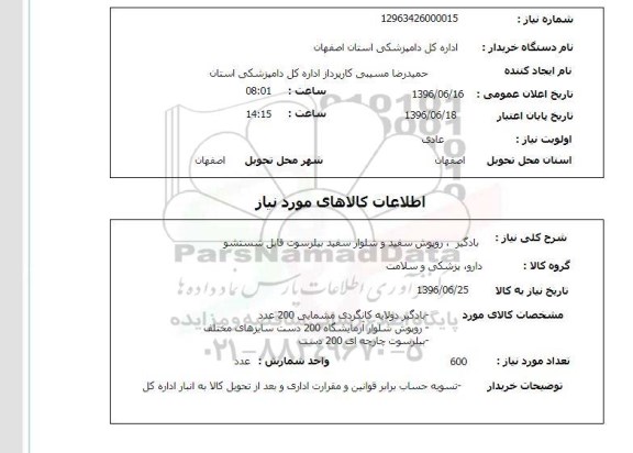 استعلام , بادگیر ، روپوش سفید و شلوار سفید بیلرسوت قابل شستشو 