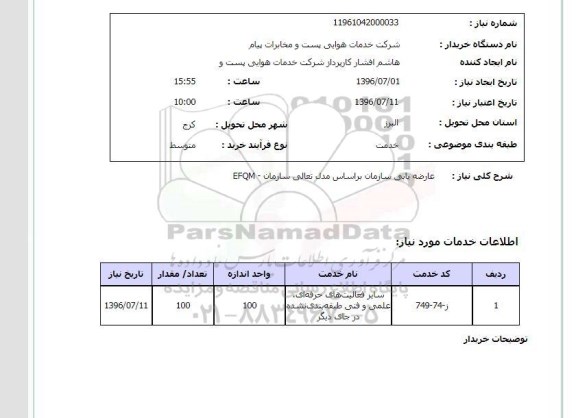 استعلام عارضه یابی سازمان