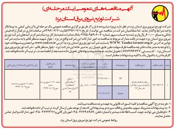 آگهی مناقصه های عمومی, مناقصه رینگ شبکه 