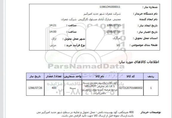 استعلام,استعلام کود کلات پتاسیم معدنی