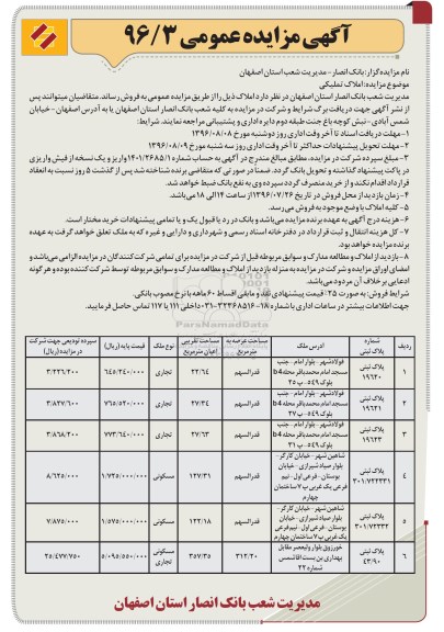 مزایده,مزایده فروش املاک تملیکی