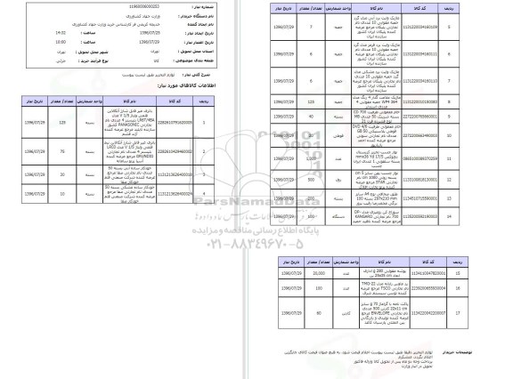 استعلام, استعلام لوازم التحریر  