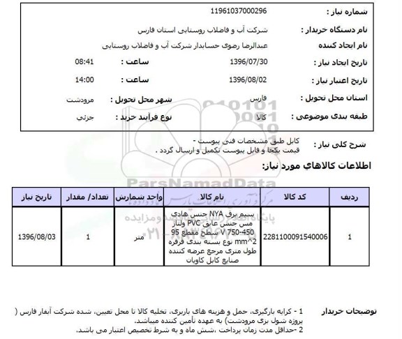 استعلام , استعلام کابل  