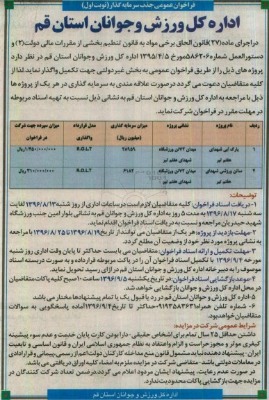 فراخوان، فراخوان عمومی جذب سرمایه گذار  