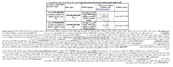 مناقصه ,مناقصه تامین آب مورد نیاز پروژه های حفاری و ...