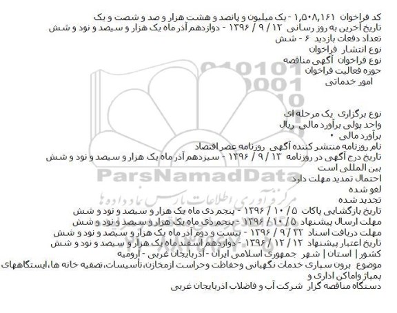 مناقصه,مناقصه برون سپاری خدمات نگهبانی وحفاظت وحراست ازمخازن