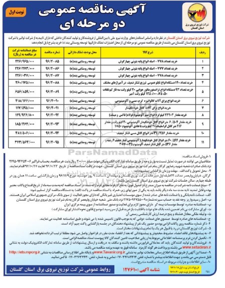 مناقصه,مناقصه  خرید تعداد 778 اصله انواع پایه بتونی چهارگوش ...