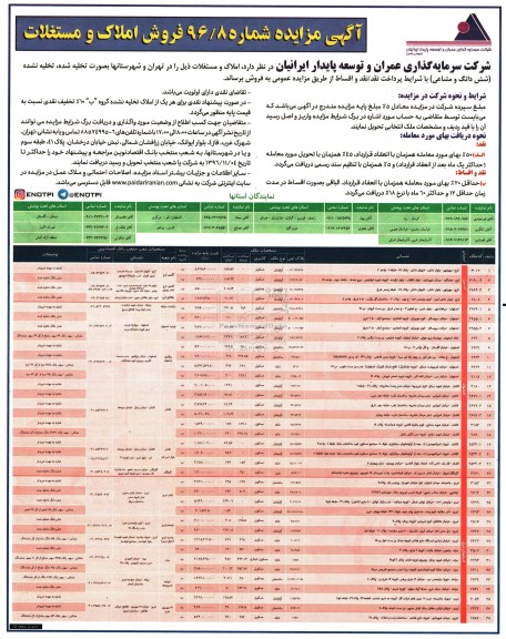 مزایده ,مزایده فروش املاک و مستغلات در تهران و شهرستان ها نقد و اقساط 