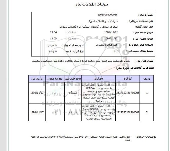 استعلام,استعلام کنترلر هوشمند شیر فشارشکن- مودم ارسال اطلاعات