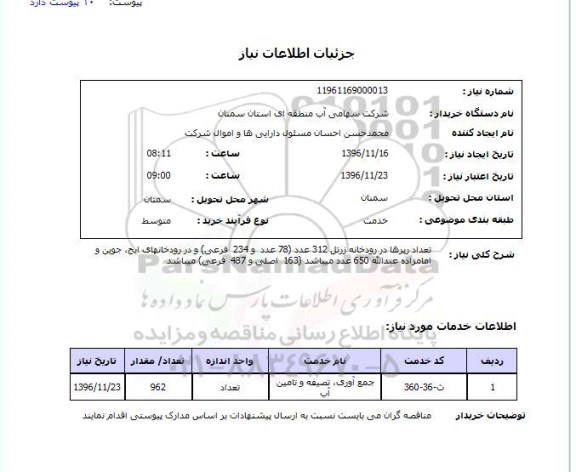 استعلام، استعلام تعداد رپرها در رودخانه...