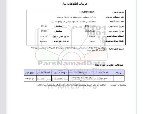 استعلام، استعلام تعداد رپرها در رودخانه...