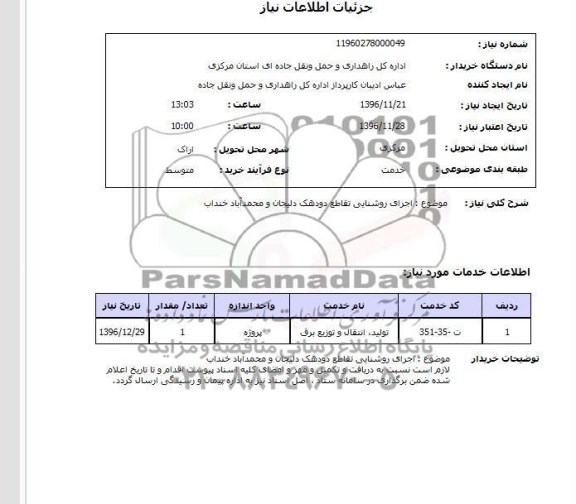 استعلام ,استعلام اجرای روشنایی 