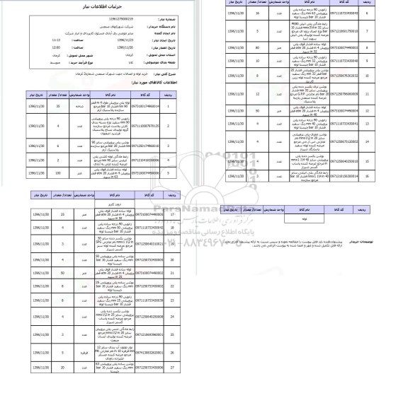 استعلام , استعلام خرید لوله و اتصالات