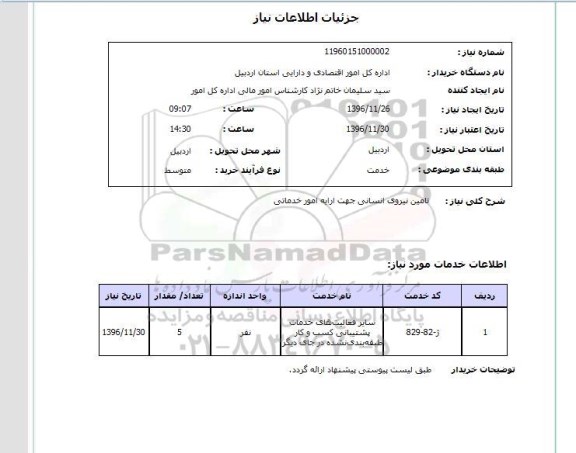 استعلام ,استعلام تامین نیروی انسانی جهت ارایه امور خدماتی 