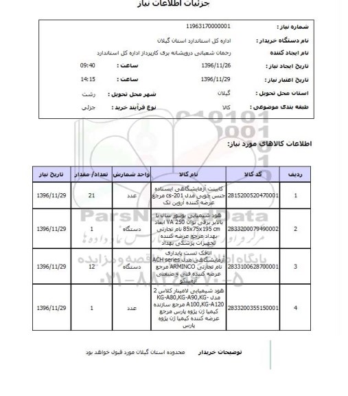 استعلام , استعلام کابینت آزمایشگاهی ایستاده .... 