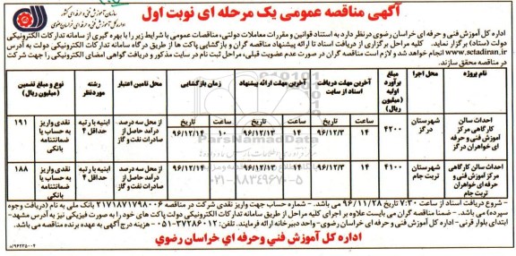 مناقصه ,مناقصه احداث سالن کارگاهی ...