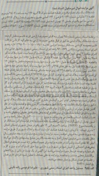 مزایده,مزایده ششدانگ مغازه مساحت 48.06متر 