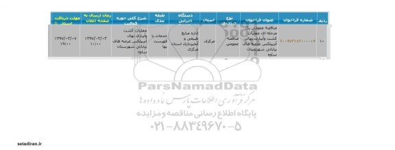 مناقصه ، عملیات کشت و آبیاری نهال آتریپلکس عرصه های بیابانی شهرستان ساوه