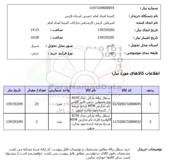 استعلام, استعلام سطل زباله پارکی...