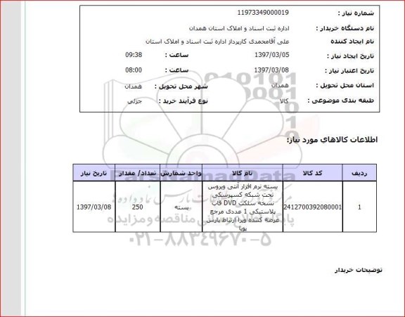 استعلام , استعلام بسته نرم افزار آنتی ویروس ...