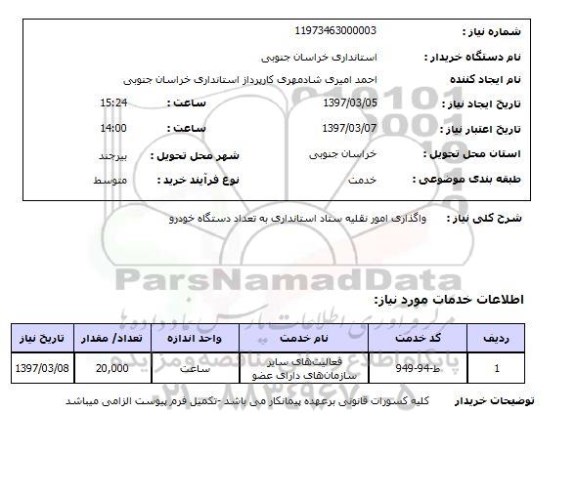 استعلام, واگذاری امور نقلیه 