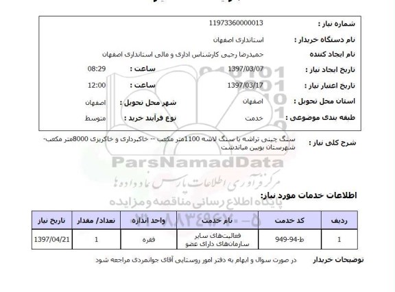 استعلام,استعلام سنگ چینی تراشه با سنگ لاشه 1100 متر مکعب