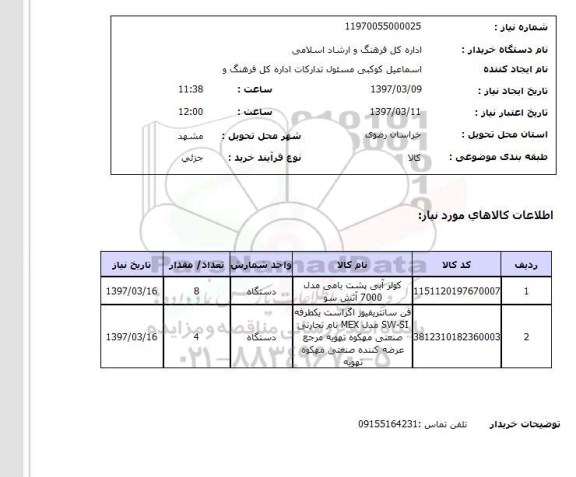 استعلام, کولرآبی  و ....