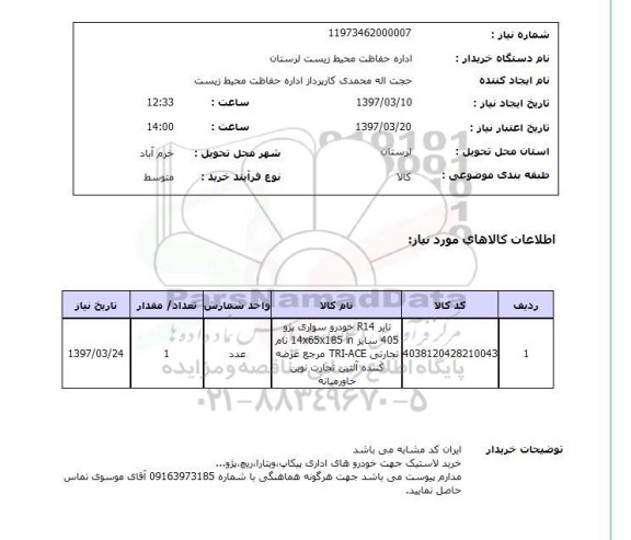 استعلام,استعلام تایر R14 خودرو سواری