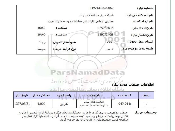 استعلام, استعلام فعالیتهای سایر سازمانهای دارای عضو