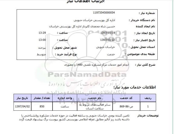 استعلام, استعلام سایر فعالیت های مربوط به سلامت انسان