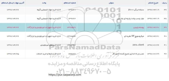 استعلام , استعلام میکروسوییچ NF عقربه ای