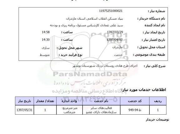 استعلام , استعلام اجرای طرح هادی ...