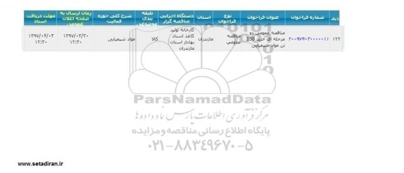 مناقصه ،مناقصه خرید 150 تن مواد شیمیایی