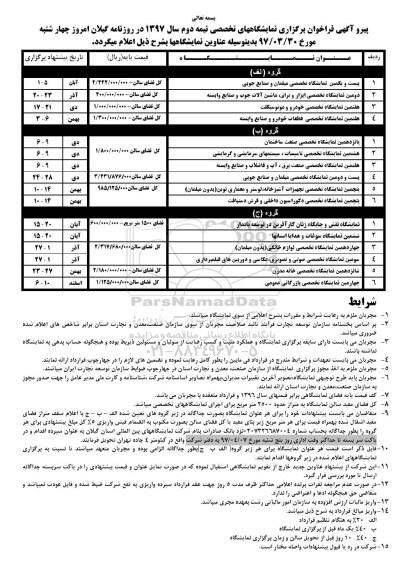 اگهی فراخوان , فراخوان برگزاری نمایشگاههای تخصصی