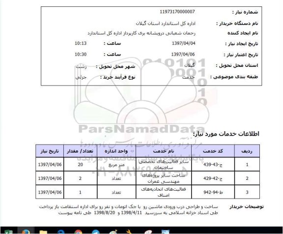 استعلام , استعلام سایر فعالیت های تخصصی ساختمان ...