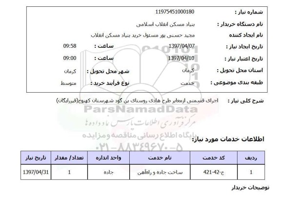 استعلام , استعلام اجرای قسمتی از معابر طرح هادی ...