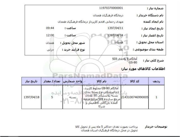 استعلام, استعلام آمالگام 5 واحدی SDI