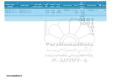 مزایده فروش خودرو پژو 405