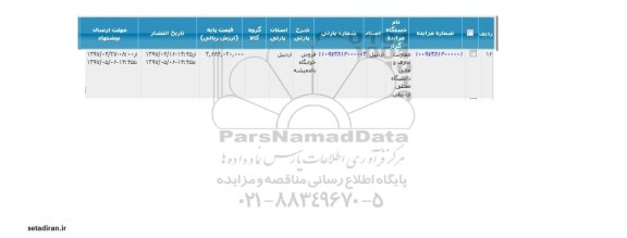 مزایده, مزایده فروش خوابگاه باغمیشه 