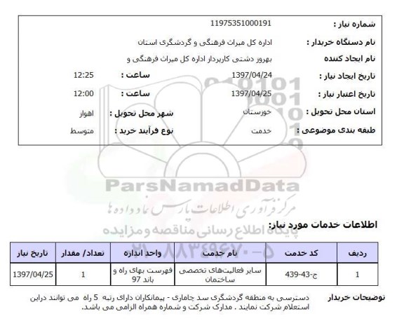 استعلام,سایر فعالیت های تخصصی ساختمان